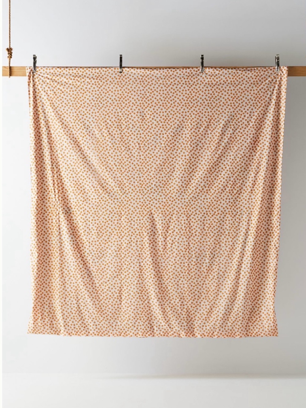 Anthropologie Peach Dot Floral Duvet Cover